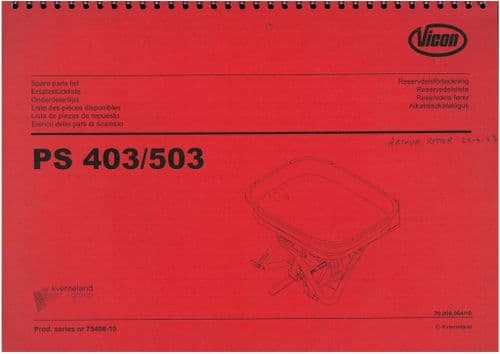 Vicon Spreader PS403 PS503 Parts Manual