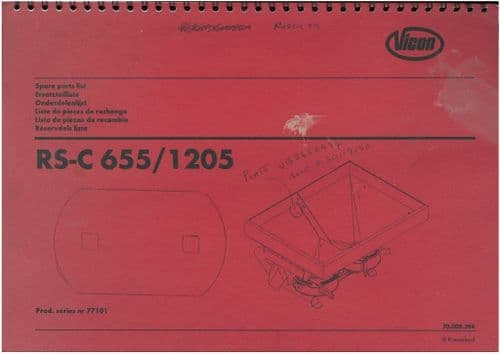 Vicon Spreader RS-C 655 - 1205 Parts Manual - Kverneland