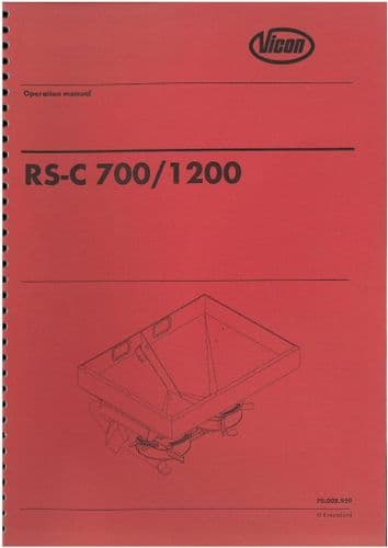 Vicon Spreader RS-C 700 900 1200 Operators Manual - Kverneland