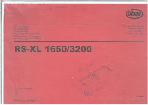 Vicon Spreader RS-XL 1650 - 3200 Parts Manual - Kverneland