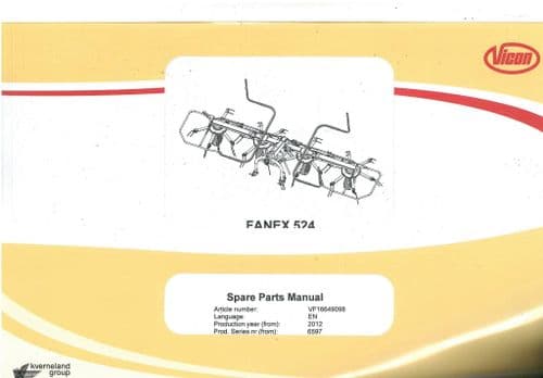 Vicon Tedder Fanex 524 Parts Manual