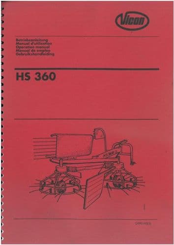 Vicon Tedder HS360 Operators Manual - HS 360