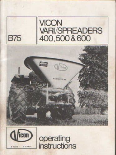 Vicon Vari Spreader 400 500 600 Operators Manual