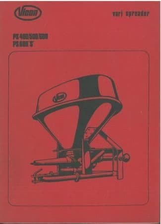 Vicon Vari Spreader PS400 PS500 PS600 PS600'S' Operators Manual
