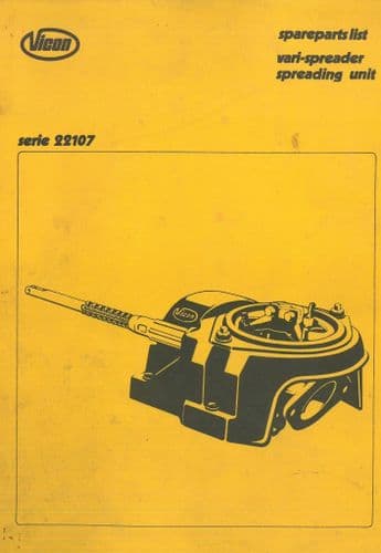 Vicon Vari Spreader Spreading Unit  Series 22107 - Parts Manual