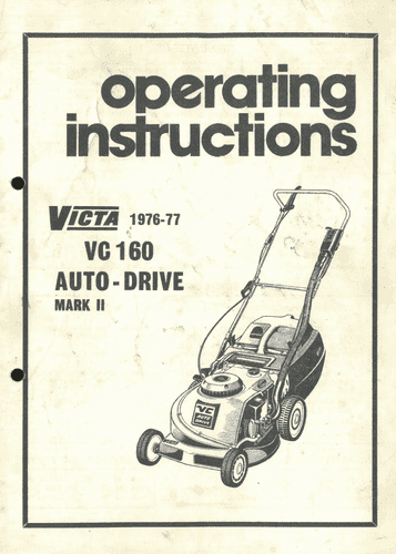 Victa VC 160 Auto Drive Mark2 1976-77  Operators Manual