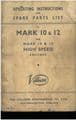 Villiers Four Stroke Engine Mark 10  Mark 12  Operators Manual with Parts List - MK10 MK12 - ORIGINA