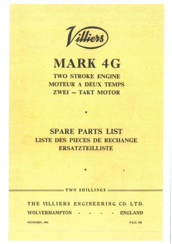 Villiers Two Stroke Engine Mark 4G Parts Manual