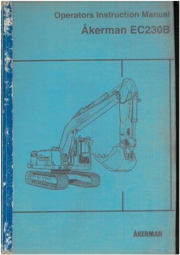 Volvo Akerman Excavator EC230B Type Operators Manual