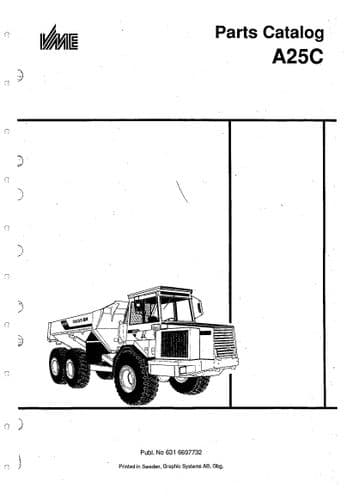 Volvo Articulated Dump Truck A25C Parts Manual
