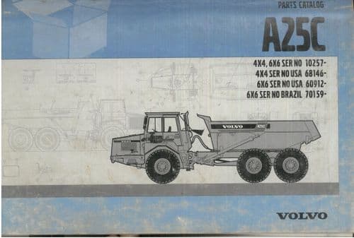 Volvo Articulated Dump Truck A25C Parts Manual - ORIGINAL