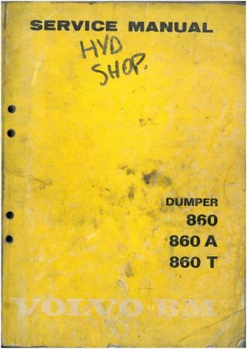 Volvo BM Dumper 860 860A 860T Workshop Service Manual - A & T