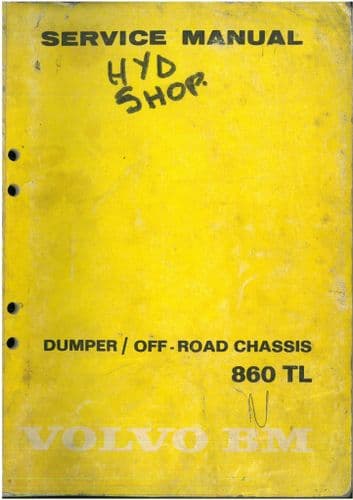 Volvo BM Dumper/Off Road Chassis 860TL Workshop Service Manual - 860 TL