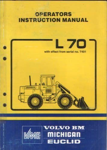 Volvo BM Wheel Loader L70 Operators Manual