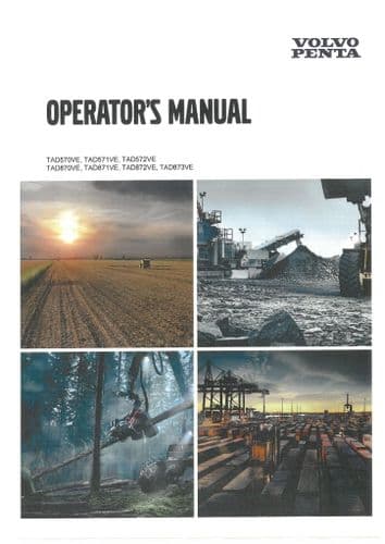 Volvo Penta Engine TAD570VE TAD571VE TAD572VE TAD870VE TAD871VE TAD872VE TAD873VE Operators Manual