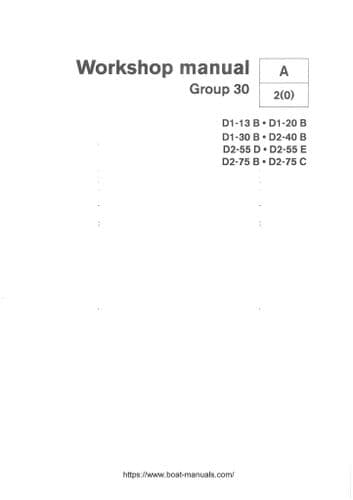 Volvo Penta Marine Diesel Engine Electrical System D2-55D D2-55E D2-75B D2-75C Workshop Manual