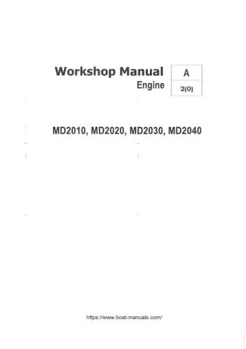 Volvo Penta Marine Diesel Engine MD2010 MD2020 MD2030 MD2040 Workshop Service Manual