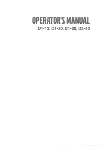 Volvo Penta Marine Engine D1-13, D1-20, D1-30 & D2-40 Operators Manual