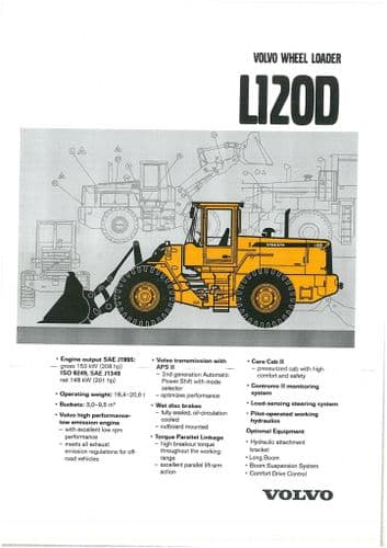 Volvo Wheel Loader L120D Workshop Service Manual - L 120 D
