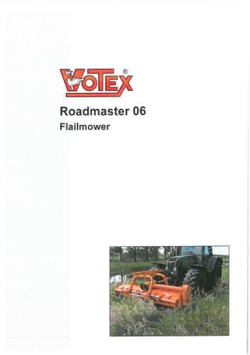 Votex Flailmower Roadmaster 06 Operators Manual and Spare Parts List