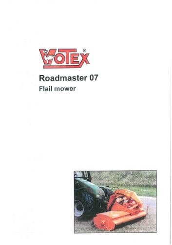 Votex Flailmower Roadmaster 07 Operators Manual and Spare Parts List