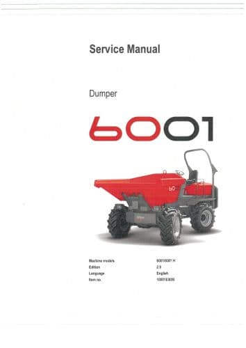 Wacker Neuson Compact Dumper 6001 & 6001H Workshop Service Manual
