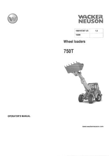 Wacker Neuson Kramer Wheel Loader 750T Operator Manual