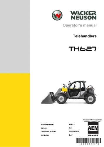 Wacker Neuson Telehandler TH627 Operators Manual