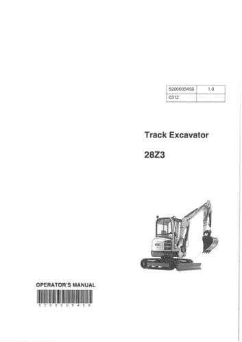 Wacker Neuson Track Excavator 28Z3 Operators Manual
