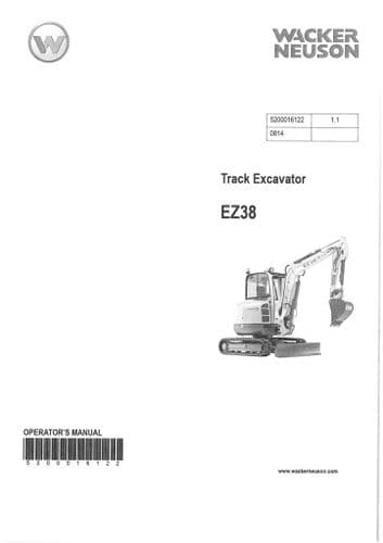Wacker Neuson Track Excavator EZ38 Operators Manual