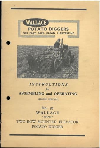 Wallace Two-Row Mounted Elevator Potato Digger Operators Manual