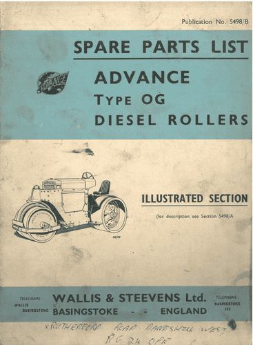 Wallis & Steevens Advance Diesel Roller Type OG Parts Manual