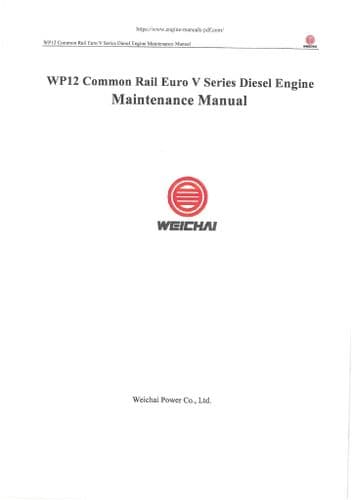Weichai Baudouin Common Rail Diesel Engine WP12 V Series Operators Manual
