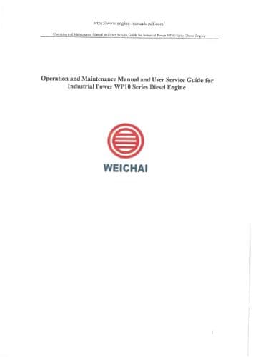 Weichai Baudouin Diesel Engine WP10 Operators Manual