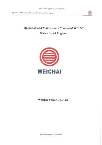 Weichai Baudouin Diesel Engine WP13C Operators Manual