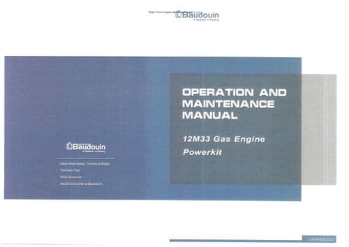 Weichai Baudouin Gas Engine 12M33 Powerkit Operators Manual