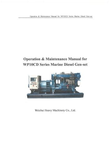 Weichai Baudouin Marine Diesel Engine WP10CD Gen Set Operators Manual