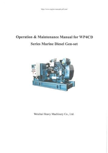 Weichai Baudouin Marine Diesel Engine WP4CD Gen Set Operators Manual