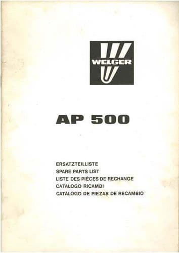 Welger Baler AP500 Parts Manual AP 500