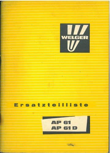 Welger Baler AP61 & AP61D Parts Manual