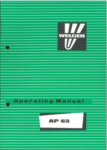 Welger Baler AP63 Operators Manual