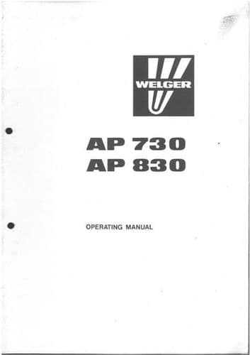 Welger Baler AP730 & AP830 Operators Manual