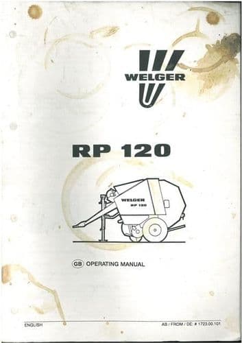 Welger Round Baler RP120 Operators Manual