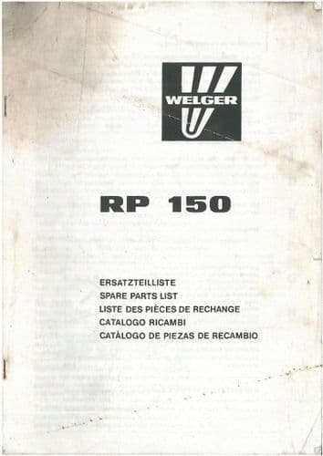 Welger Round Baler RP150 Parts Manual