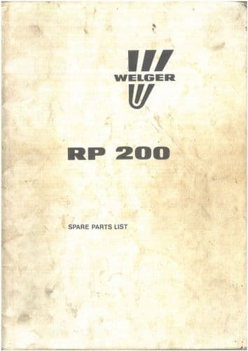 Welger Round Baler RP200 Operators Manual - ORIGINAL MANUAL