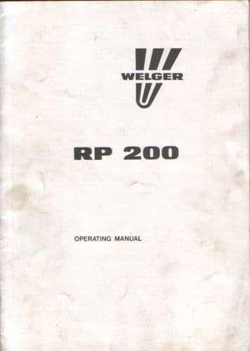 Welger Round Baler RP200 Operators Manual