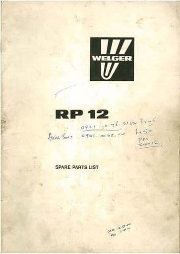 Welger Round Baler RP302 RP 320 Parts Manual - RP 302 320
