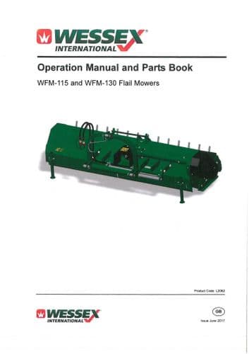 Wessex Flail Mower WFM115 & WFM130 Operators Manual with Parts List