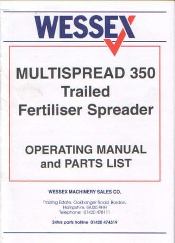 Wessex Multispreader 350 Trailed Fertiliser Spreader Operators Manual