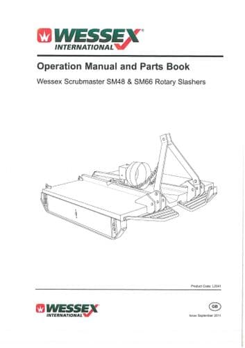 Wessex Scrubmaster  Rotary Slasher SM48 & SM66 Operators Manual with Parts List